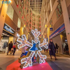 Thương mại quá khổ thắp sáng christmas3d <span class=keywords><strong>LED</strong></span> treo khổng lồ <span class=keywords><strong>Acrylic</strong></span> bạc vàng bông tuyết <span class=keywords><strong>Motif</strong></span> - Product Image 5