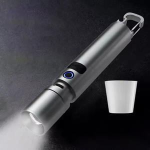 Lampe torche à zoom télescopique, laser blanc, longue portée, avec crochet, portable, multifonctionnelle, rechargeable par USB, lampe LED puissante - Product Image 1