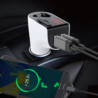 Soldes de liquidation Émetteur FM mains libres pour voiture avec écran LED 24V CC, double USB 9V 3.1A, lecteur MP3 pour voiture avec écouteurs