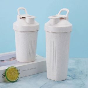 Wholesale Wheat Straw Water <b>Bottle</b> Sports Shaker Gym <b>Protein</b> Shaker <b>Bottle</b> with Mixer Ball Accept Printed Logo - Product Image 5