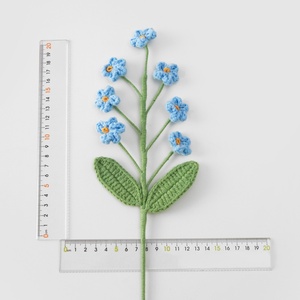 Rama de <span class=keywords><strong>flores</strong></span> Forget-Me-Not de 7 cabezas hecha a mano, ramo individual, Día del maestro, Navidad, Pascua, adorno, tienda de <span class=keywords><strong>flores</strong></span> podridas, terminado - Product Image 4