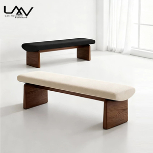 Banc de repos de style nordique pour salon de villa, chambre d'hôtel, avec structure en bois et revêtement en tissu de luxe, banc d'appoint pour la fin <span class=keywords><strong>du</strong></span> lit, mobilier de maison - Product Image 2