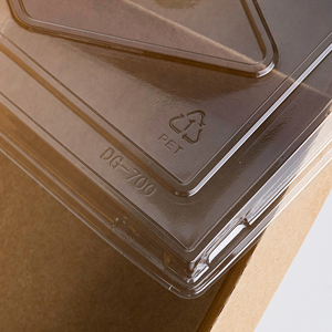 Scatola per Alimenti Personalizzata a 2 Scomparti, Ecologica, Monouso, in Carta Kraft, Contenitore Bento per Noodle e Insalata, per Negozi e Fabbriche - Product Image 3