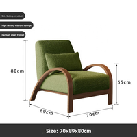 Fauteuil de salon Wabi-sabi, style Mid-century Modern, éco-responsable, structure en fer, minimaliste, nordique, mobilier de luxe léger pour appartement