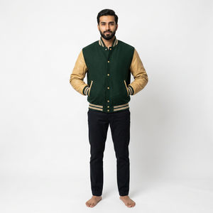OEM Manufacturer <b>High</b> Quality Breathable Winter Windproof Varsity Jacket Men Chenille Embroidery PU <b>Leather</b> Sleeves Custom - Product Image 1