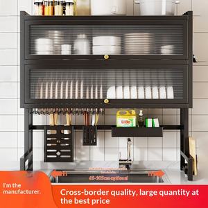 رف تصريف للمطبخ من النوع القائم، مصنوع من السلك بطبقتين غير قابل للطي، لتخزين الأطباق والصحون والأواني وأدوات المائدة - Product Image 2