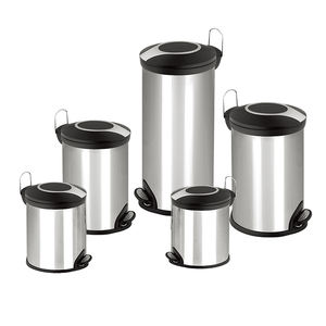 Poubelle de cuisine ovale en acier inoxydable de 30 litres Poubelle PE à commande au pied avec <span class=keywords><strong>couvercle</strong></span> pour maison, hôtel, salle de bain, sac de rangement emballé - Product Image 2
