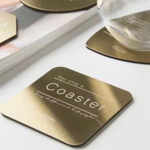 Factory Customized Heat Insulation Table Mat Plating <b>Gold</b> Metal Stainless Steel <b>coaster</b> - Product Image 1