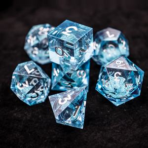 Convient pour les donjons et les dragons <span class=keywords><strong>RPG</strong></span> Sharps Edge Dice Blue Liquid DND Resin Dice - Product Image 1
