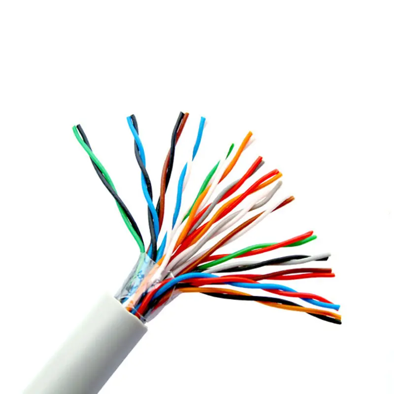 Harga grosir HSYV kabel telepon multi core tembaga HSYV kode warna Cat3 telepon dalam ruangan 0.4 0.5 0.6mm kabel komunikasi