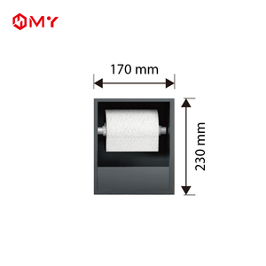Porte-papier toilette mural encastré en acier inoxydable moderne, étagère pour papier toilette, niche pour salle de bain d'hôtel - Product Image 6