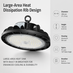 Lámpara LED <span class=keywords><strong>High</strong></span> <span class=keywords><strong>Bay</strong></span> IP65 IK10 de 100-200W, Impermeable, para Techo de Fábrica o Almacén, con Certificación CE y RoHS - Product Image 4