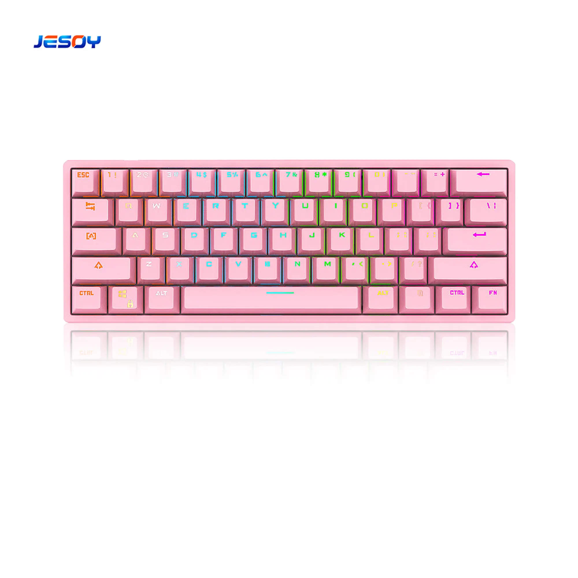 Tùy Chỉnh Máy Tính Máy Tính Xách Tay 61 Phím Mini LED RGB Đèn Nền 60 Keycaps Phần trăm Chơi Game Bàn Phím Cơ Khí