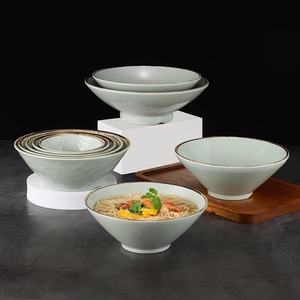 Bol en mélamine, bol conique imitation porcelaine japonaise, grand bol créatif commercial, bol à ramen au bœuf, bol à nouilles, bol à soupe - Product Image 1