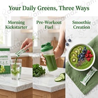 OEM Super Grünpulver Grüne Superfood-Mischung mit Spirulina Weizengras Chlorella Spinat für Energie Entgiftung Immununterstützung