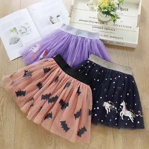 Fashion Kids Girls Skirts Princess Bats House Unicorn Printed Children Girl Tutu Skirts Wholesale