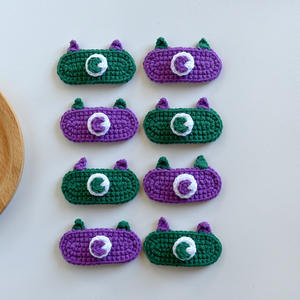 Nuovo Fermaglio <span class=keywords><strong>per</strong></span> Capelli a Forma di Mostro Monocolo in Lana Fatta a Mano Verde Foglia Cartoonesco <span class=keywords><strong>per</strong></span> Bambini Capodanno - Product Image 6