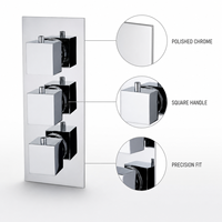 Robinet de douche thermostatique encastré MK505 en laiton massif chromé poli, mitigeur mural