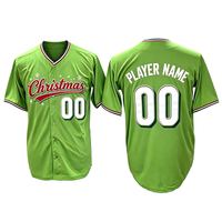 Maillot de baseball de Noël personnalisé, maillot de softball brodé sur mesure, maillot de baseball hip-hop boutonné pour hommes, femmes et jeunes