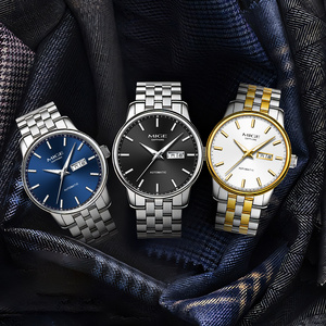 Montres automatiques mécaniques pour hommes, logo personnalisé, acier inoxydable 316L, style décontracté et professionnel, calendrier 8205, remontage automatique. - Product Image 2