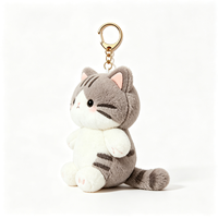Porte-clés en peluche chat mignon et doux, breloque de sac animalière Kawaii, idéal pour cadeau, vente en gros, jouets porte-clés en peluche personnalisés