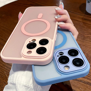 Translucide givré <span class=keywords><strong>Mag</strong></span> Protection complète de l'appareil photo antichoc étui de téléphone portable magnétique sûr pour <span class=keywords><strong>iPhone</strong></span> 15 14 <span class=keywords><strong>13</strong></span> Pro Max - Product Image 3