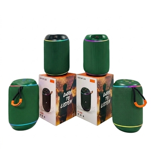 Altavoces portátiles para estantería, inalámbricos, estéreo, resistentes a la <span class=keywords><strong>lluvia</strong></span>, con revestimiento textil, perfil circular, brillo ambiental, marca impresa para tienda - Product Image 1