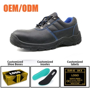 <span class=keywords><strong>Scarpe</strong></span> da lavoro di sicurezza da uomo a prova di foratura in pelle nera antiscivolo a basso costo resistente all'acqua alla caviglia con puntale in acciaio largo - Product Image 4