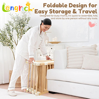 Parc de jeu pliable en bois pour bébé avec jouets intégrés et design à forme ajustable, centre d'activités unisexe pour tout-petits pour usage domestique et crèche
