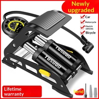 Pompe à vélo à haute pression actionnée au pied avec manomètre, gonfleur universel pour voiture, moto, vélo électrique, portable 150-200 PSI