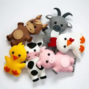 my first starter baby shower decorations age 7 to 12 boy girl felt farm animal set children sewing kit for home
