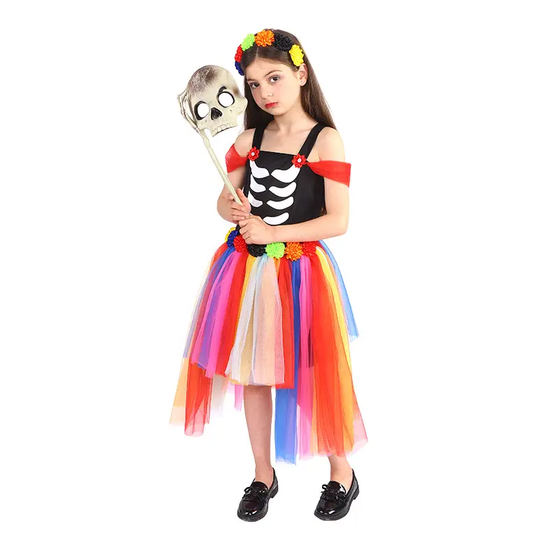 Déguisement de fête pour filles, déguisement de déguisement pour enfants, déguisement d'halloween, Cosplay, sorcière de la mort