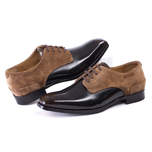 Chaussures Derby en cuir véritable de haute qualité pour hommes, chaussures habillées formelles de mariage, chaussures de bureau, chaussures de travail, semelle en cuir - Product Image 2