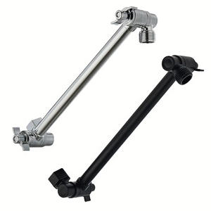 Bras de douche en L réglable, tige d'extension chromée, support de pommeau de douche suspendu 8 pouces - Product Image 1
