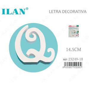 Ilan Lettera Decorativa Q 14,5 cm Arte Murale in Legno - Product Image 1