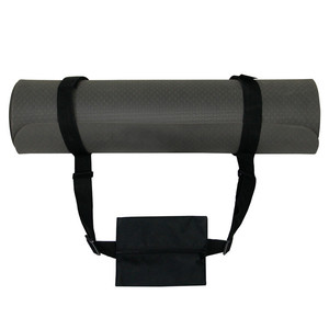 Correa de transporte para colchoneta de yoga, accesorio de fitness unisex de poliéster ajustable, color negro, para práctica de yoga en casa - Product Image 3
