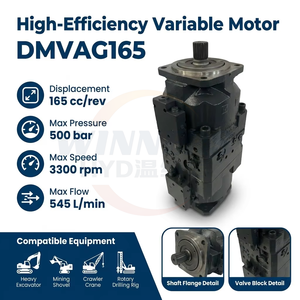 มอเตอร์แรงบิดสูง DMVA165 แบบปรับปริมาตรได้ เหมาะสำหรับรถขุดรุ่น R964 R974 R984 สำหรับการหมุนและขับเคลื่อน - Product Image 2