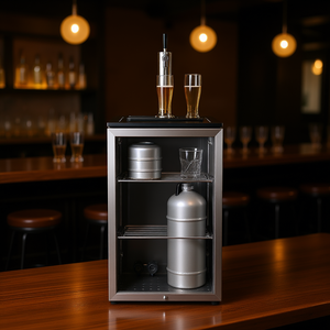 Dispensador de Cerveza Comercial de un Solo Grifo, Kegerator de 92L, Refrigerador de Acero Inoxidable con Estantes, Capacidad para 1 Sextavo de Barril - Product Image 2