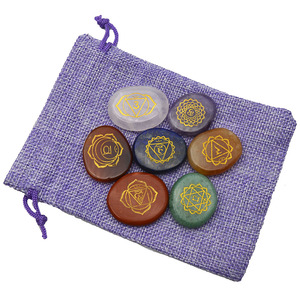 Polished Palm Pocket Stone Reiki Balancing Healing <strong>Crystal</strong> 7 <strong>Chakra</strong> Stones <strong>Sets</strong> - Product Image 6