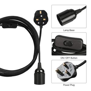 <span class=keywords><strong>Cable</strong></span> de Extensión de 1.8M 13A con Enchufe del Reino Unido y Portalámparas E27, <span class=keywords><strong>Cable</strong></span> con Interruptor de Atenuación para Lámpara de Mesa y Lámpara Colgante de Interior con Enchufe del Reino Unido - Product Image 5