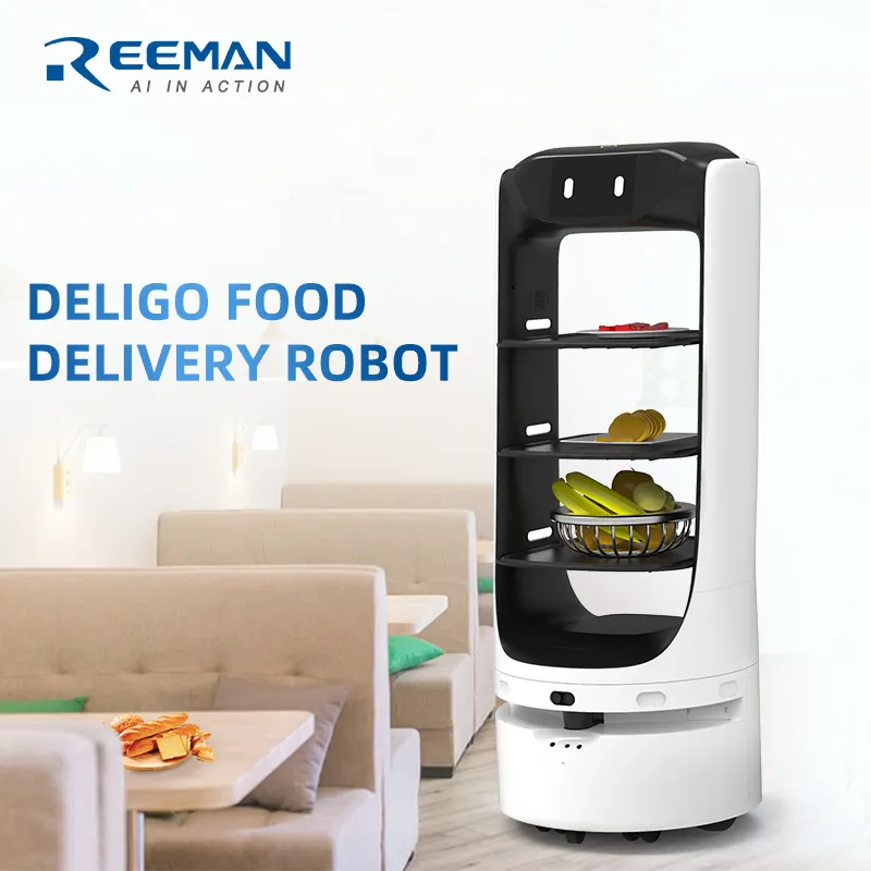 Reeman Intelligent Automatic Navigation Food Delivery Robot New Arrival Smart Waiter Robot For Restaurant / Hotel