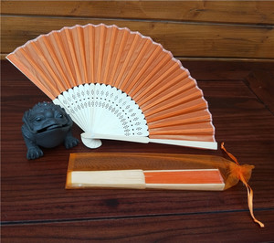 Éventails pliables en bambou, éventails promotionnels personnalisables avec LOGO, en tissu imitation soie, pour mariages et danse nuptiale - Product Image 6
