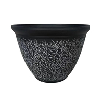 Jardinière en plastique PP avec motif de feuilles en relief, pots de fleurs durables et légers avec personnalisation des couleurs pour la maison et le jardin