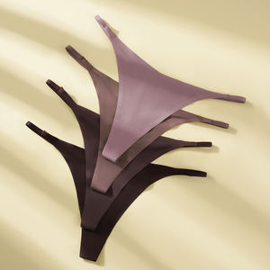 レディース アイスシルク 女性用ショーツ 下着 フィットネス スポーツ シームレス コットン セクシー ランジェリー Tバック Gストリング シームレスソング - Product Image 2