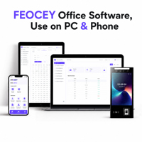 FCV4907 Feocey Sistema de Control de Asistencia para Oficina, Software, Tarjeta, Huella Dactilar, Reconocimiento Facial, Control de Acceso