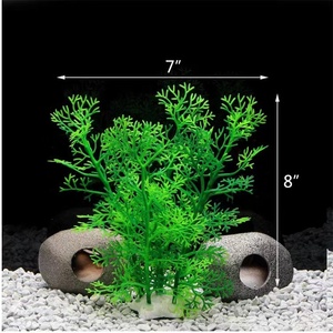 Set di 7 Pezzi di Decorazioni per Acquario con Piante in Plastica e Rocce, Decorazioni Artificiali per Acquario Piccolo e Grande - Product Image 6