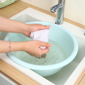 Large Thickened Durable <b>Round</b> Wash <b>Basin</b> For Clothes Feet Kitchen Use Pink Green Khaki Color Options - Product Image 3