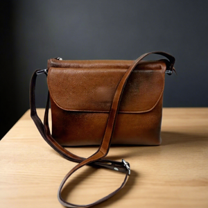 Bolso de Mano de Cuero Genuino de Vaca, Marca BS INTERNATIONAL, con Cierre, Doble Correa de Cadena, Diseño Moderno, para el Día de San Valentín - Product Image 1