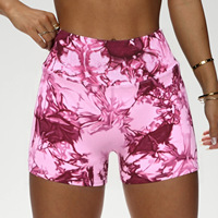 Shorts de Yoga Tie Dye Sin Costuras Virales de TikTok para Mujer, Leggings de Yoga de Cintura Alta con Efecto Scrunch Butt, Shorts Deportivos para Gimnasio y Ciclismo al por Mayor