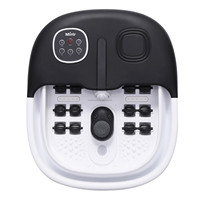 Bain de pieds massant électrique chauffant à jets d'eau avec massage à bulles, shiatsu, pierre ponce, capacité 4,5-6L et minuterie